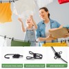BODFPPC Travel Washing Line with 12 Clips, Portable Windproof Retractable