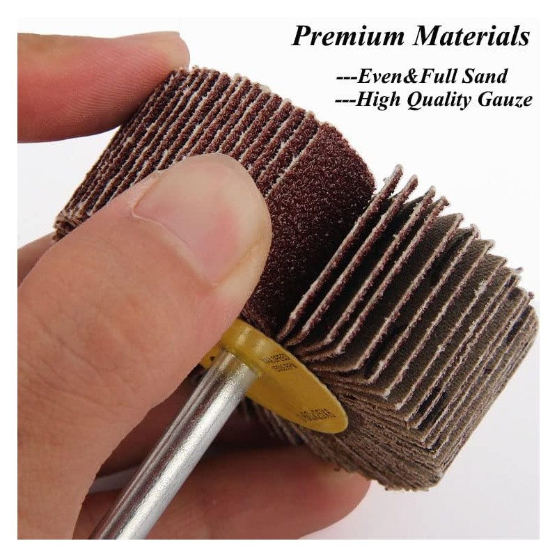 Abrasive Flap Wheel Sander,24 Pack 80 Grit 1/4" Shank Diameter