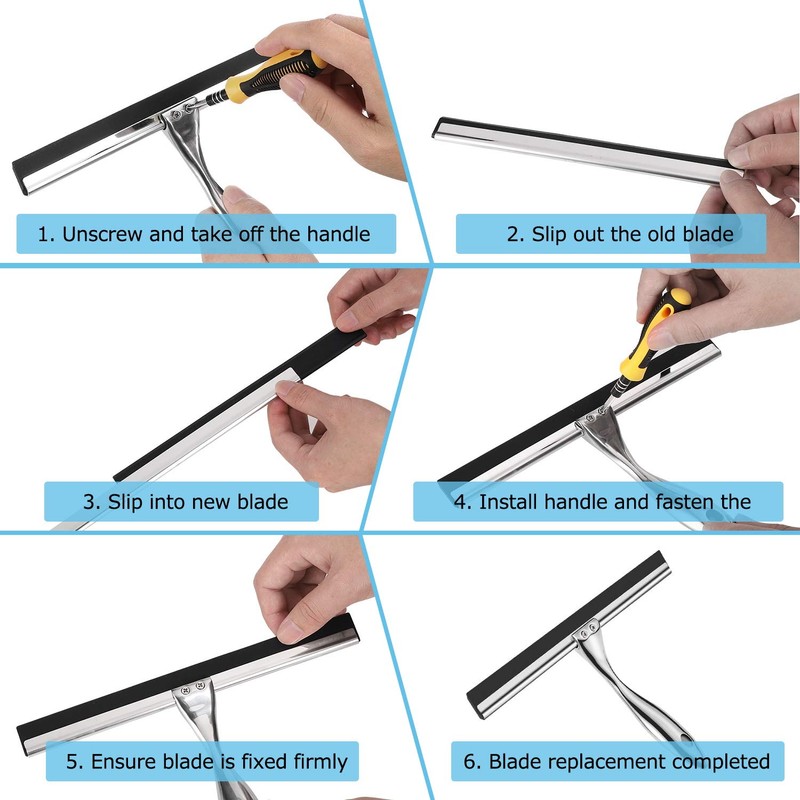 Ibergrif M34101 No Drilling Shower Squeegee with Hook, Bathroom Scraper