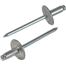 Lobtex Blind Rivet, Large Flange Eco Pack Aluminum/Steel 5-4 (30 pieces) NSA54LFMP, Rivet Diameter: 0.16 inches (4.0 mm) x Rivet Length: 0.41 inches (10.5 mm)