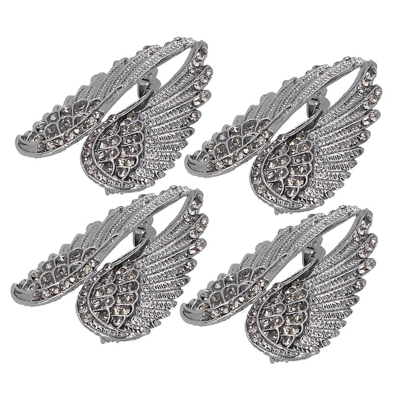 4Pcs Brooch Pin Diamond Angel Wing Pattern Cute Fashion Lapel