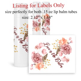 Wedding Pink Blush Lip Balm Labels Rustic Blush Floral Bridal Shower Stickers Wedding Baby Shower