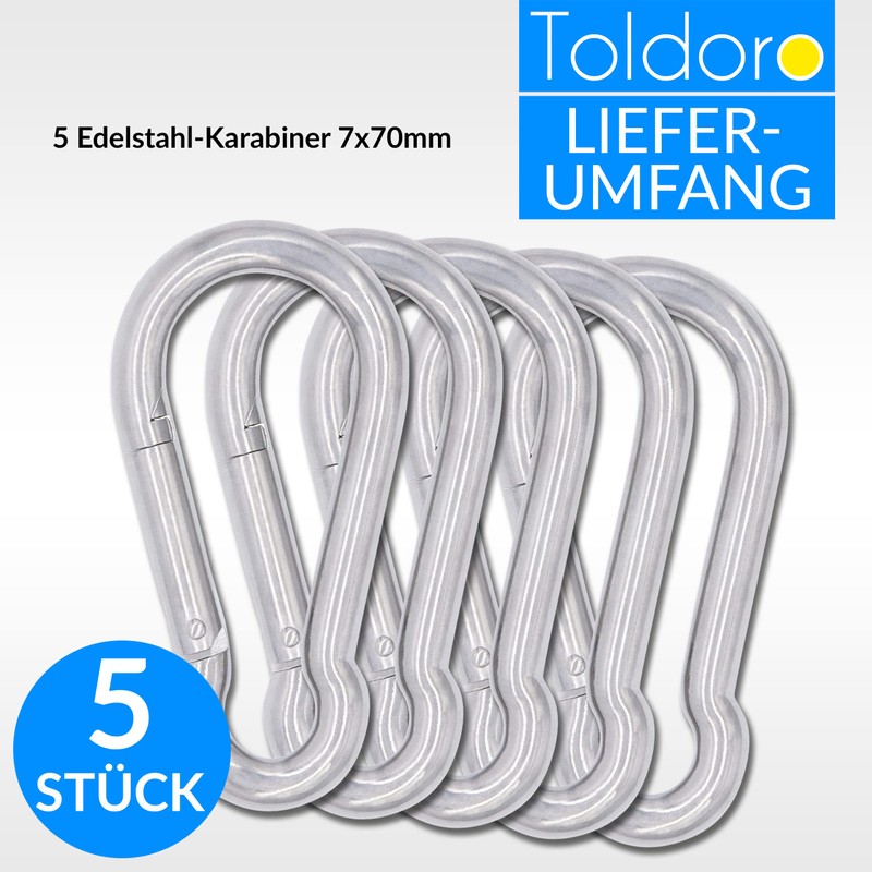 Toldoro Niro AISI 316 V4A Stainless Steel Snap Hook 50-120