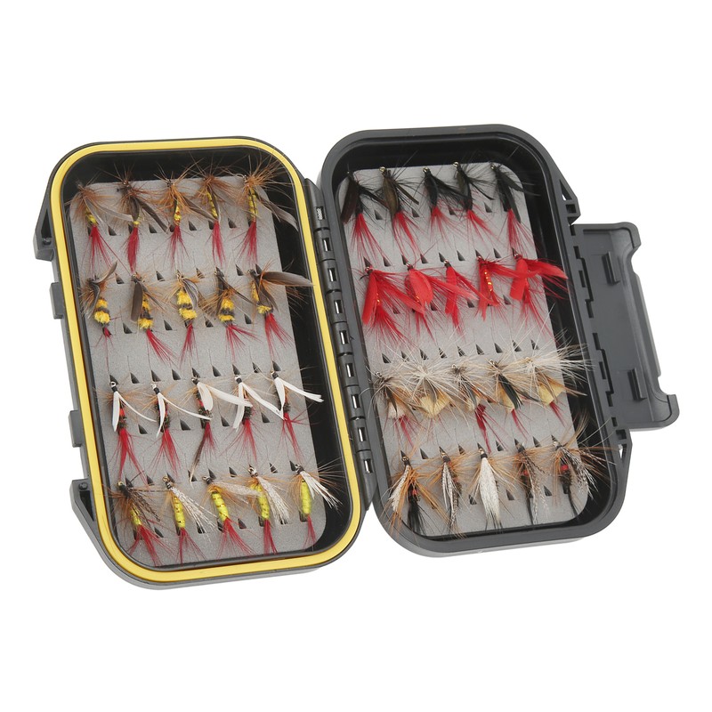 40Pcs Fly Fishing Flies Kit Stainless Steel with Box Lures