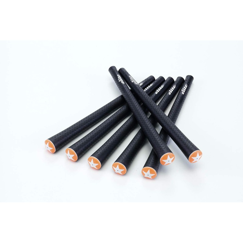 elitegrips Y360°SV Golf Grips, Set of 7, Berlina Black/Wild Orange