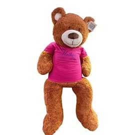 Big Plush for Mom, Soft 5 Foot Giant Teddy Bear, Wears Removable T-Shirt Happy Mothers Day, Honey Brown Color