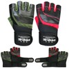 Fingerless gym fitness workout training weight lifting leather padded gloves