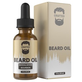 Crafted Beards Beard Oil Beard Oil Conditioner - Leave Your Beard Feeling Amazing - All Natural Ingredients - No Residue - Mustache Oil - 1oz - Made in the USA (Sandalwood Bourbon)