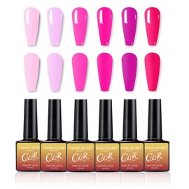 Gel Nail Polish,6 color kits Long Lasting Shine gel polish Wide Color Range gel nail polish set Professional gel nails polish Manicure Kit Salon DIY nail polish gel for nail art Beginners