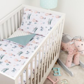 Baby Safe Duvet Cover Baby Cot 120 x 90 cm Duvet Cover Cradle 100% Organic Cotton Oeko-Tex Certified Bed Linen Single Bed Children's Bedding Set Aero