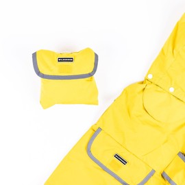 Wilderdog Dog Jacket Waterproof Raincoat with Breathable Interior, Removable Hood, Torso Strap, Secure Closures, Back Pocket and Two Hanging Loops, Foldable into Back Pocket