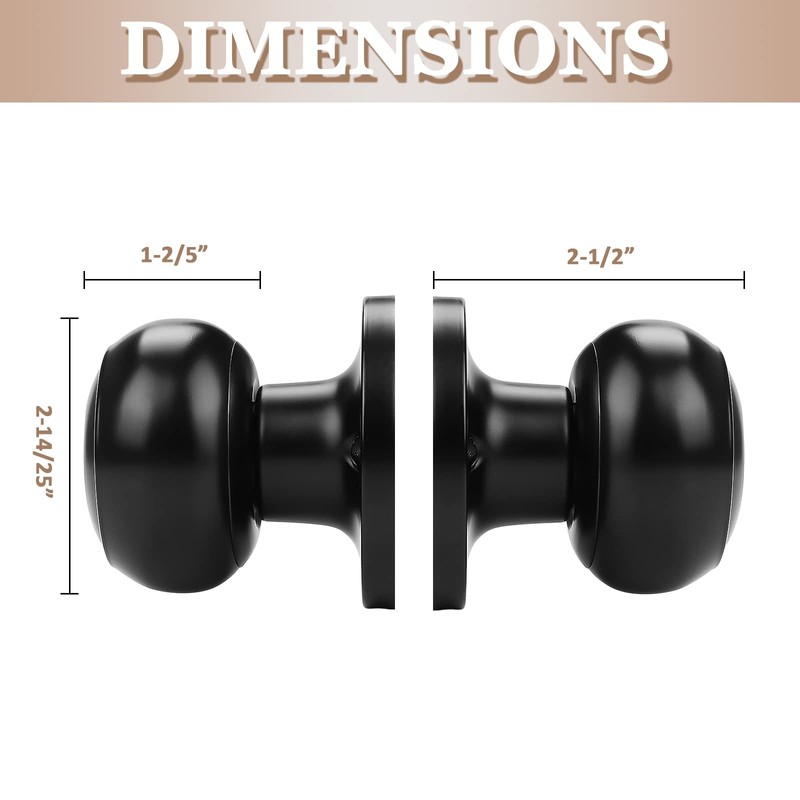 Probrico (10 Pack Classic Closet Door Knobs Dummy Door Knob,