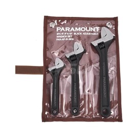 Paramount 3 Piece Set Black Oxide Metric/SAE Adjustable Wrenches: 6", 8", and 10" Length