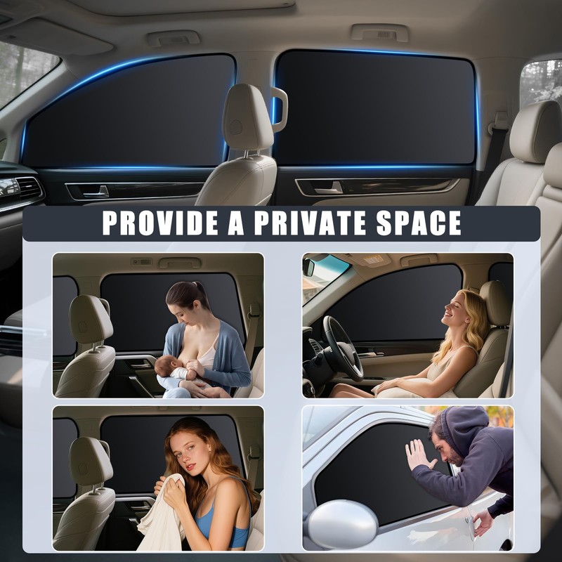 ZATOOTO Car Window Shades for Honda Odyssey 2020-2024, 4 Pcs