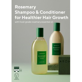 AROMATICA Rosemary Scalp Scaling Shampoo and Conditioner Set 13.53 fl.oz each – Vegan Korean Hair Care Gift Set for Woman with Rosemary Oil. Sulfate Free Shampoo Conditioner For Hair Growth