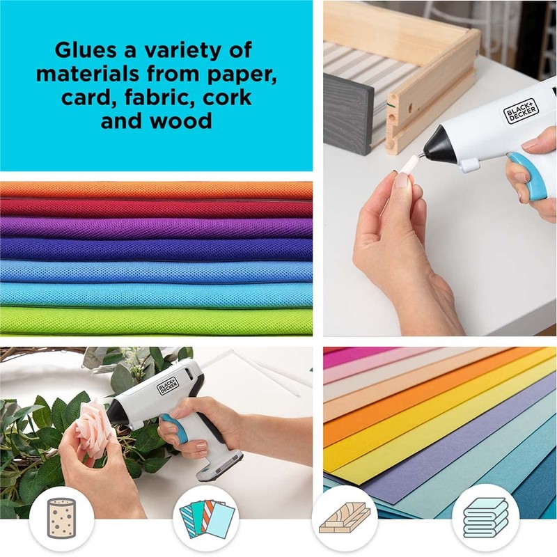 BLACK+DECKER 4V MAX Cordless Glue Gun, USB Rechargeable (BCGL115FF), White