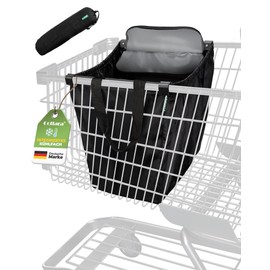 Cottara® Shopping Bag for Shopping Trolley with Cooling Compartment, Foldable Shopping Trolley Bag for Hanging with Cooling Function and Shopping Chip, Ideal Bag for Shopping Trolleys and Shopper