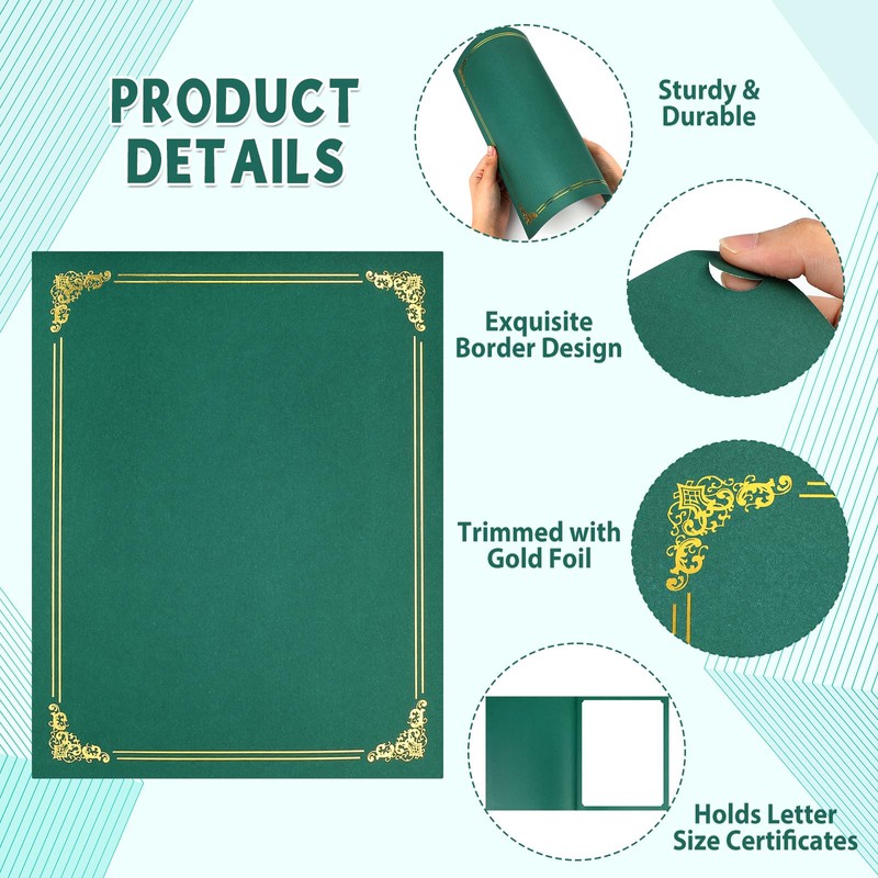 gisgfim 15Pcs Certificate Holders Diploma Covers Single Sided Gold Foil