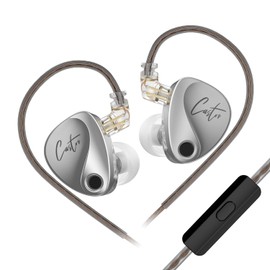 KZ Castor In Ear Monitor, Dual-Dynamischer Treiber, kabelgebundene IEM-Ohrhörer, HiFi In Ear Kopfhörer, Klangabstimmung, geräuschisolierendes IEM, abnehmbares 2-poliges Kabel (Silber, mit Mikro)