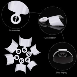 VETPW 600 Pieces Round Shape French False Nail Tips Set, Acrylic Fake Nail Tips, Artificial Nails, Art Tips for Women, DIY Nail Design, 12 Sizes (White)