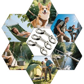 TXXATX Double Carabiner Zinc Alloy Double Carabiner Hook Silver Snap Hook Pack of 3 Snap Hooks Double Carabiner Small Bolt Catch Chains Snap Hooks for Ropes Connections Dog Leads