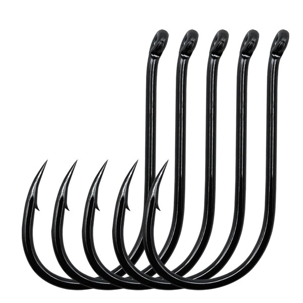 9KM DWLIFE 100pcs Black Chin Hooks Worm Soft Bait Hooks