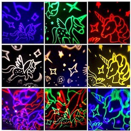 DQMOON Unicorn Gifts for Girls Age 2-8, Unicorn Toys for 4-9 Year Old Girls, 2 in 1 Star Projector Rotating Night Light Girls Toys for Kids Age 3-9, Xmas Stocking Fillers Birthday Christening Gifts for Girls