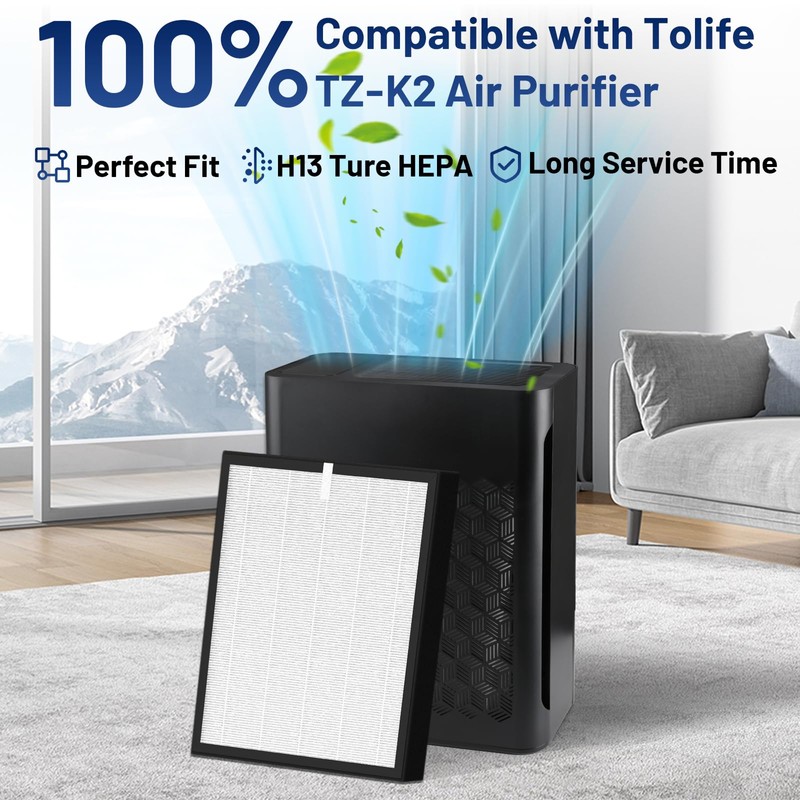 LemonQueen TZ-K2 Replacement Filter Compatible with ToLife Air Puri-Fier Filter