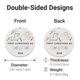 First Christmas Mr & Mrs Ornament 2024, Just Married Ornaments
