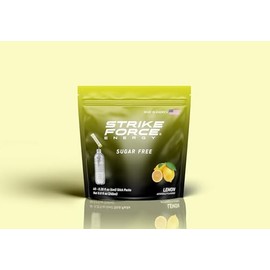 Strike Force Energy Drink Mix – 40 Packets Lemon Flavor Energy Pouches – Non-Clumping Caffeine Liquid Drink Mix – Refreshing and Delicious Energy Packets with Taurine