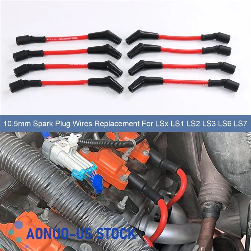 AONUO-US 19005218 10.5mm High Heat Spark Plug Ignition Wires Set