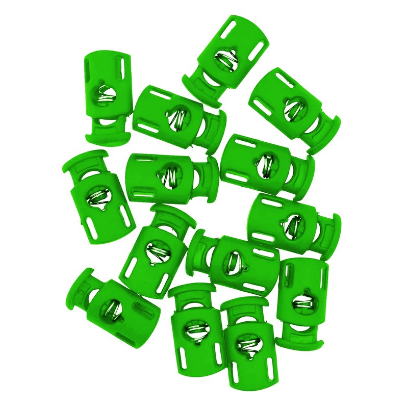 Mandala Crafts Green Shock Cord & Plastic Cord Locks for