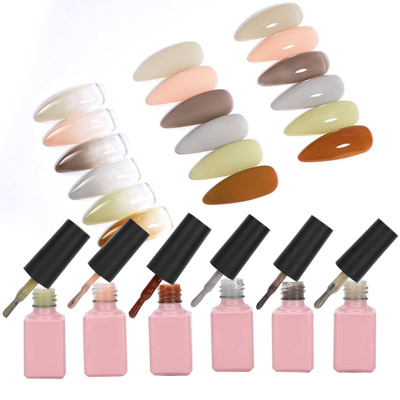6pcs Nail Art UV Gel Nail Polish Quick Coloring Soak
