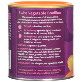 Marigold Swiss Vegetable Vegan Bouillon Powder Reduced Salt 150 g