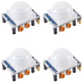 Dorhea 4Pcs HC-SR501 Pir Motion Infrared Human Body Sensor Module Pyroelectric Infrared Motion Detector Module for Raspberry Pi Microcontrollers Projects-Blue Board