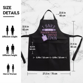 Ymzkpoa Funny Aprons Gifts for Women,Serve Cooking Apron with Pockets,Birthday Thank You Appreciation Gift for Her Friend Nail Boss (purple)