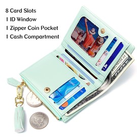 GEEAD Small Wallets for Women Bifold Slim Coin Purse Zipper ID Card Holder…