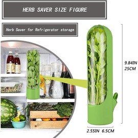 BSTMOME Set of 3 Herb Saver Pod Herb Keeper Vegetable Fresh Cilantro Containers for Refrigerator, Fresh Herb Keeper for Cilantro, Parsley, Asparagus, Keeps Vegetables for 2-3 Weeks (Green)