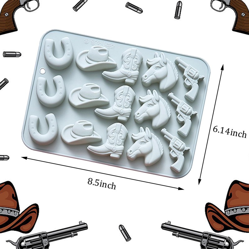 2 Pack Cowboy Silicone Molds Western Themed Chocolate Molds Cowboy