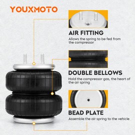 Rear Air Spring Bags Suspension Kit Fit for Ford F150 2WD & 4W 2015-2023, Load Leveling Capacity 5000 lbs, Helper Springs Fit for 2582 W21-760-2582 W217602582