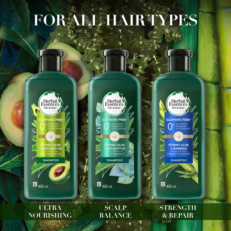 Herbal Essences Sulphate-Free Potent Aloe plus Eucalyptus Cleansing Shampoo 600ml
