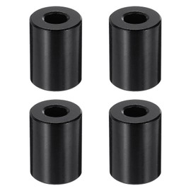 PATIKIL 4pcs M5 Aluminium Spacers, 3/16" ID x 1/2" OD Round Standoff Spacer, Unthreaded Metal Spacers for 3/16" M5 Screws Bolts, Black 5/8" Length