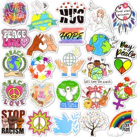 Peace Stickers for Kids Water Bottles Stickers for Teens Peace and Love Sticker Waterproof Stickers Vinyl Laptop Stickers Pack (50 Pcs)