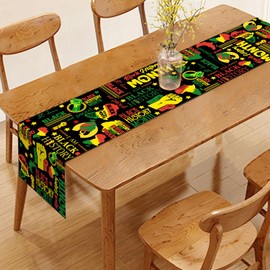 Black History Month Table Runner Afro African American Heritage Festival Support Equality Social Celebration Holiday Kitchen Dining Table Decoration (13" x 72")