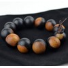 vv8oo Bracelet Ebony Wood 20mm Beads Yin Yang Feng Shui