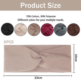 Nayyana® 6 Pieces Headbands for Women Non-Slip Short Hair Yoga Workout Running Sports Elastic Hair Bands for Women Hair Straw Turban Hair Wrap for Girls Color 3