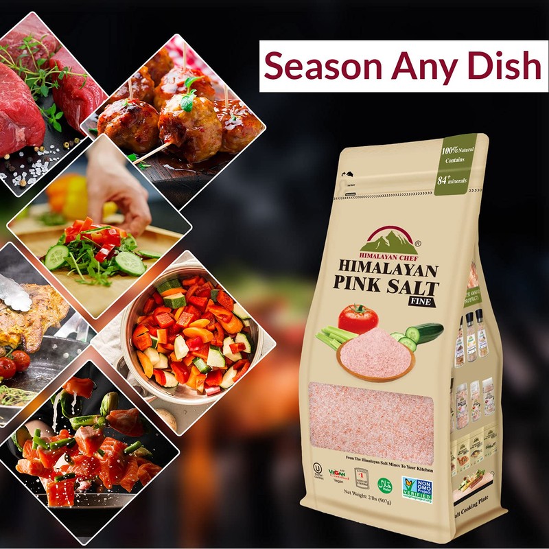 Himalayan Chef Fine Himalayan Pink Salt Bag, 2 LBS, Incredible