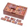 LOGOPLAY Domino Double 12 Tile Game Wooden Board Game with