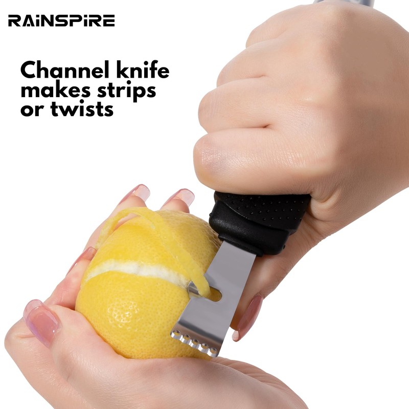 Rainspire Lemon Zester Tool with Channel Knife, Stainless Steel Citrus
