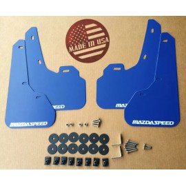 StreetRays [Originals] [SR] 10-13 Mazdaspeed 3 & Mazda 3 Mud Flaps Kit BLUE with Hardware & Vinyl Logo